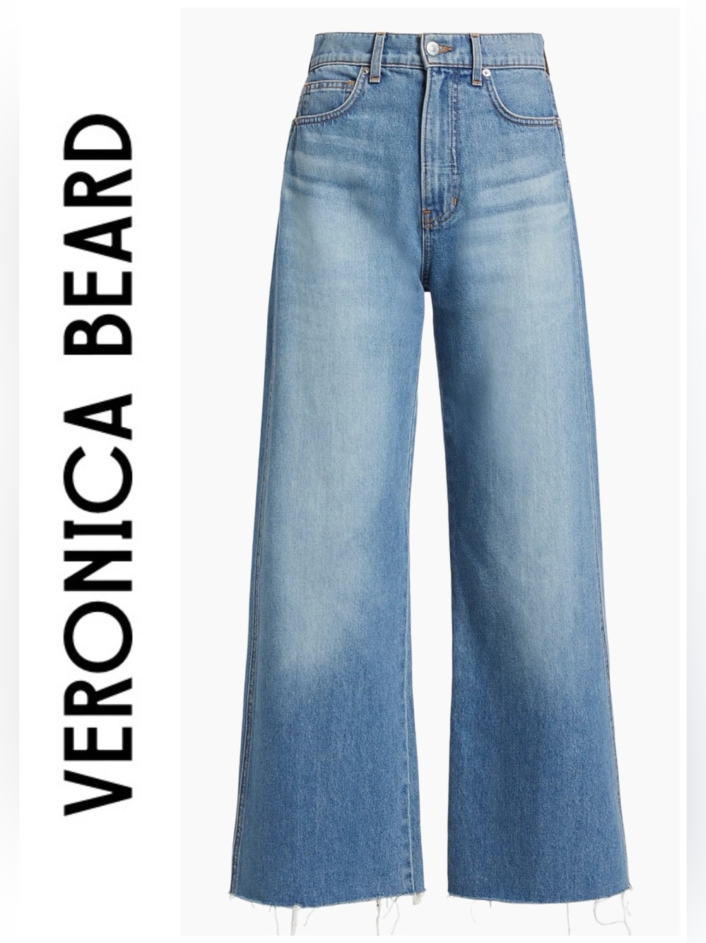 VERONICA BEARD Taylor Cropped High Rise Wide Leg Jeans Enough Said blue 27 NEW!